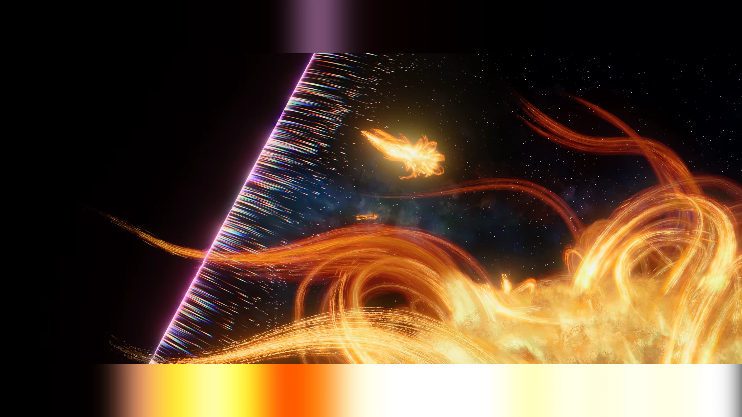 The same cinematic frame with LumaEdge extending its colors into the letterbox space