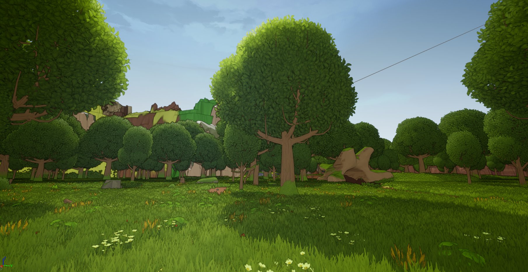 Stylized forest scene