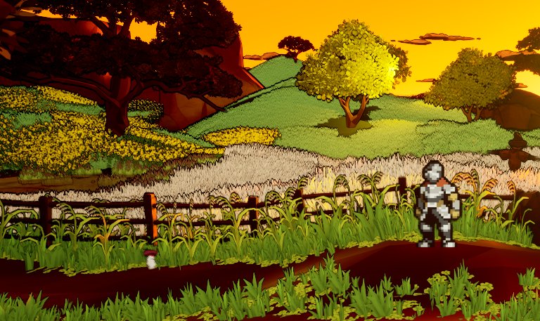 Pixel art golden hour
