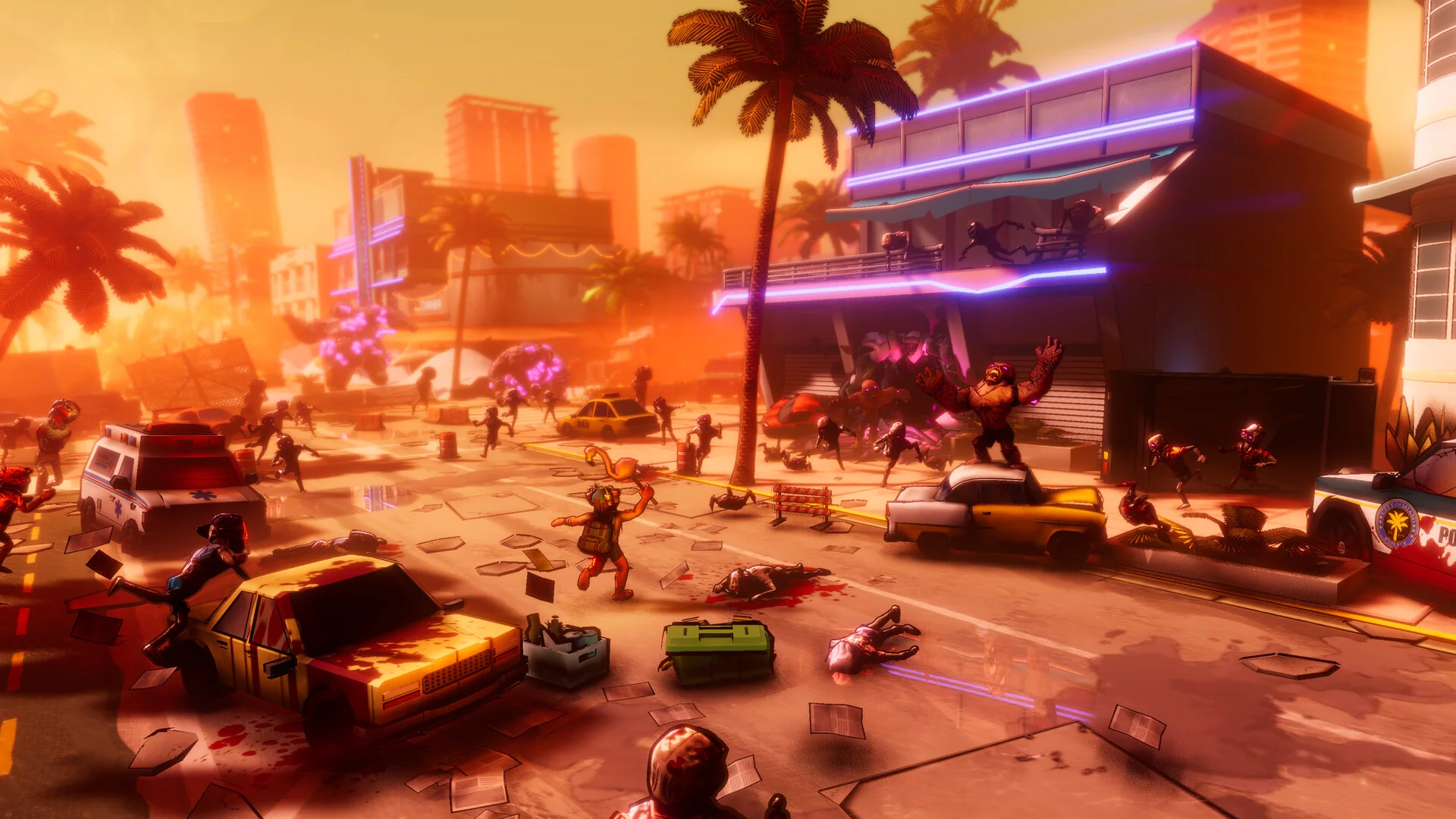 Sunset Survival Miami gameplay with LumaEdge ambient lighting